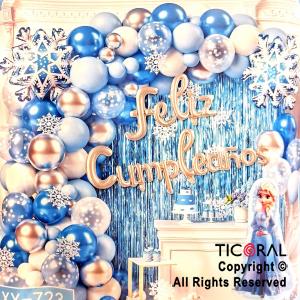 SET DE GLOBOS ARCO XL FROZEN ELSA XY 70 UNIDADES